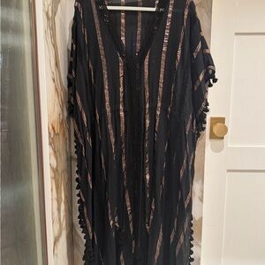 Elegant Black and Tan Women's Swim Coverup